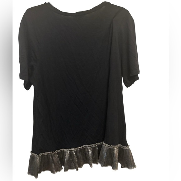 River Island Black Blouse with Metallic Ruffles - Picture 3 of 3